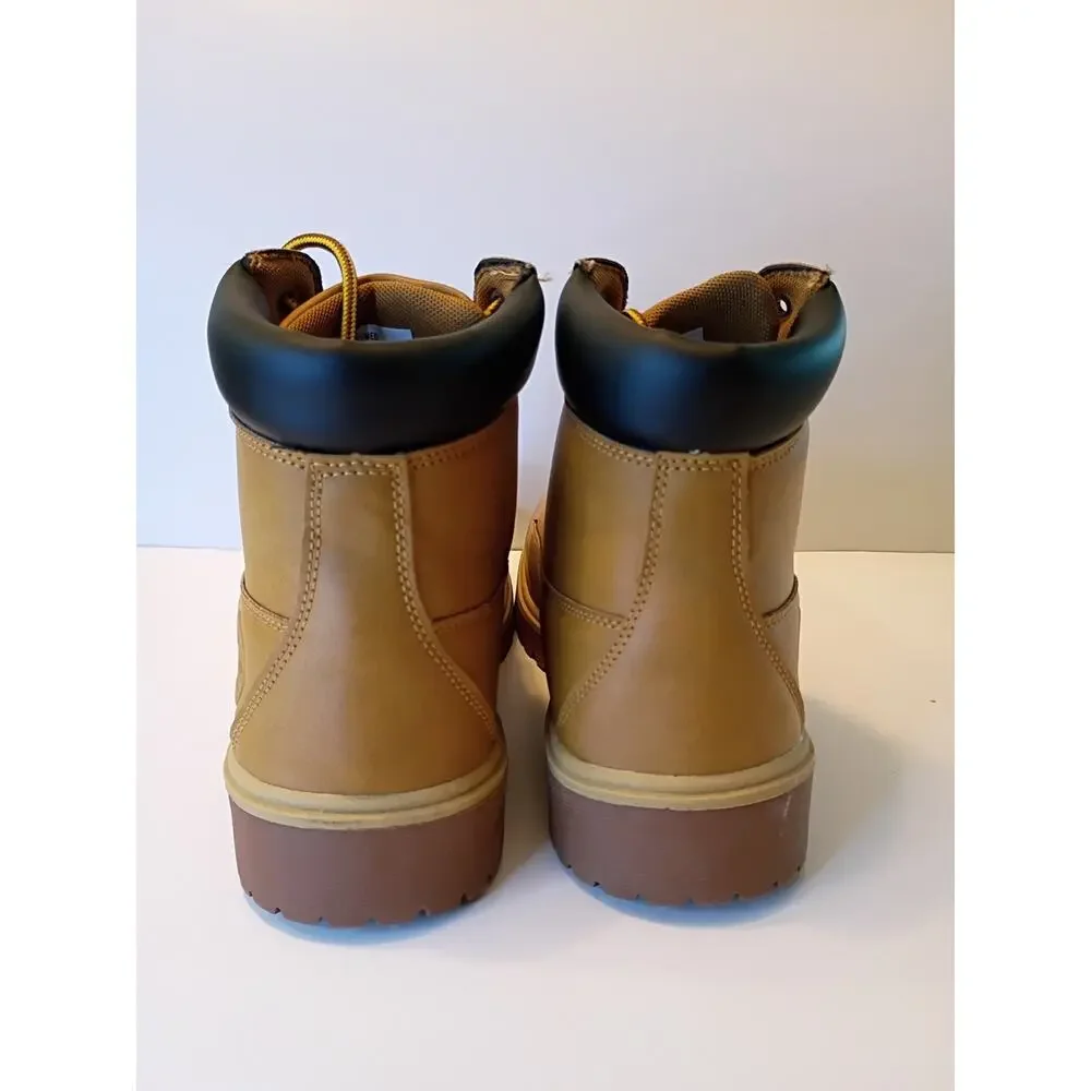 Men's Tan Work Boots with Cushioned Collar